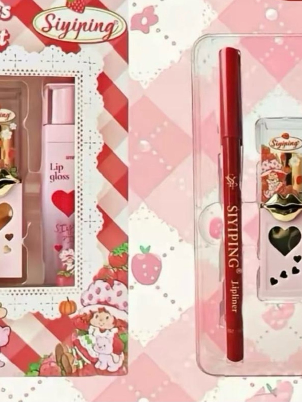 Pink & Red Lip Gloss and Lip Liner Set